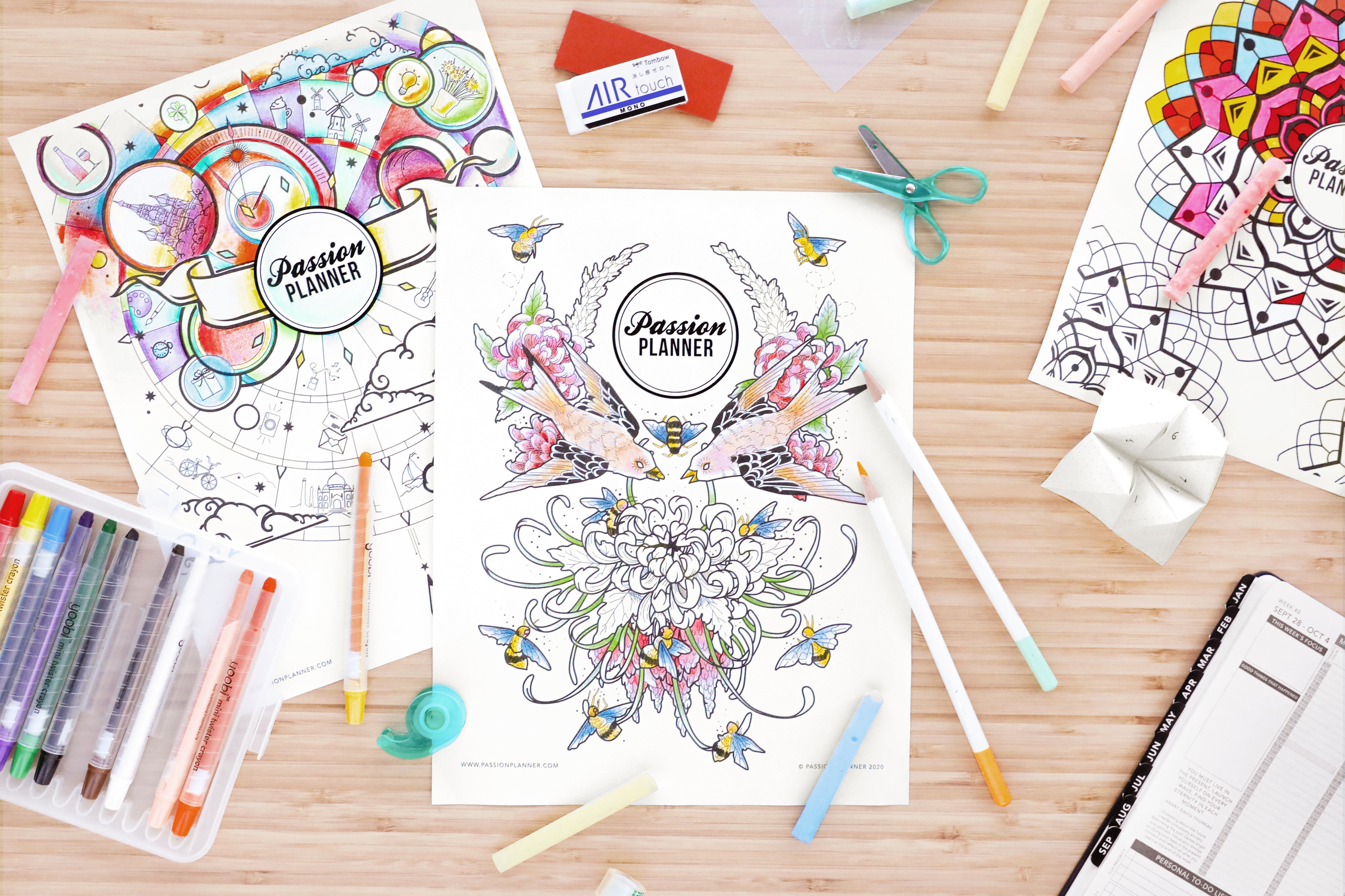 Coloring pages pdf free printable passion planner