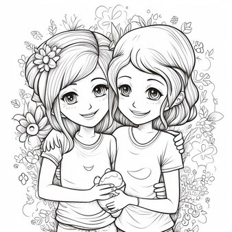 Page friends coloring images