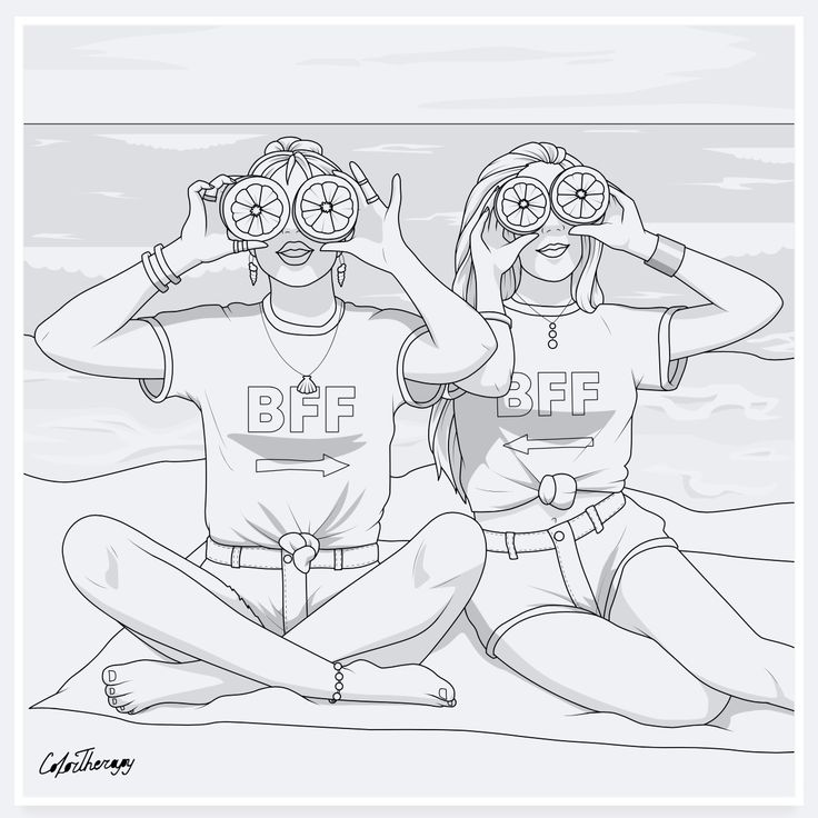 Colortherapy best friend drawings drawings of friends happy birthday coloring pages