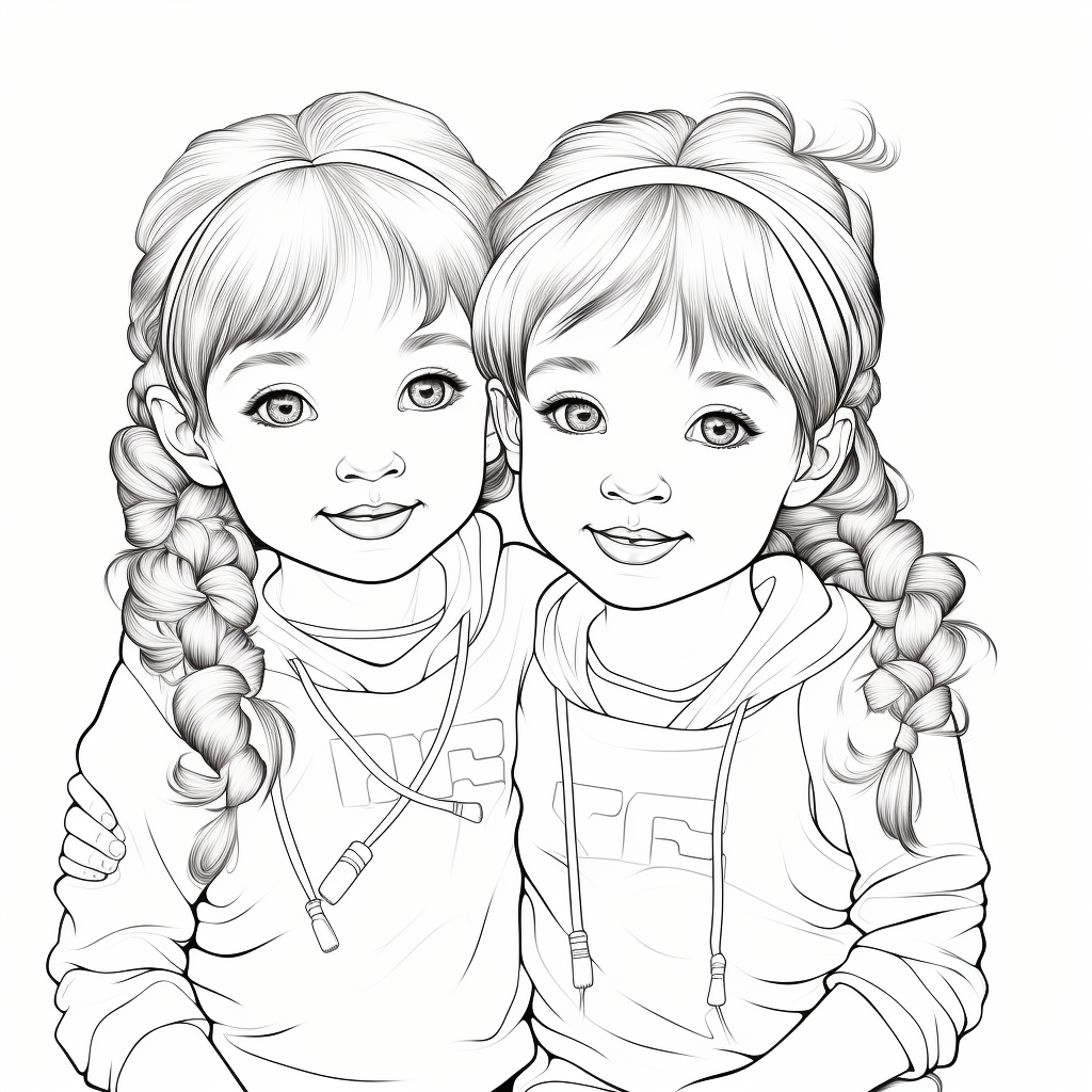 Twins coloring pages