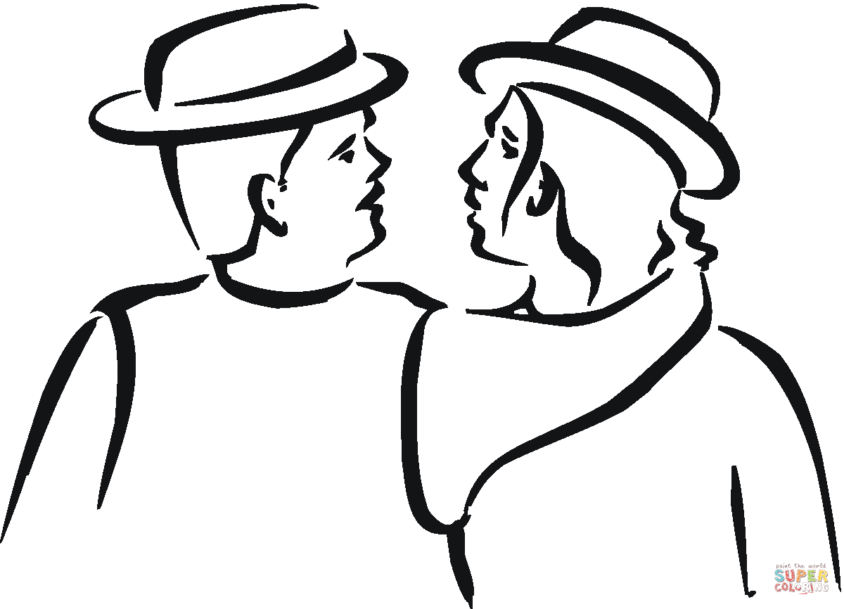 Two friends coloring page free printable coloring pages