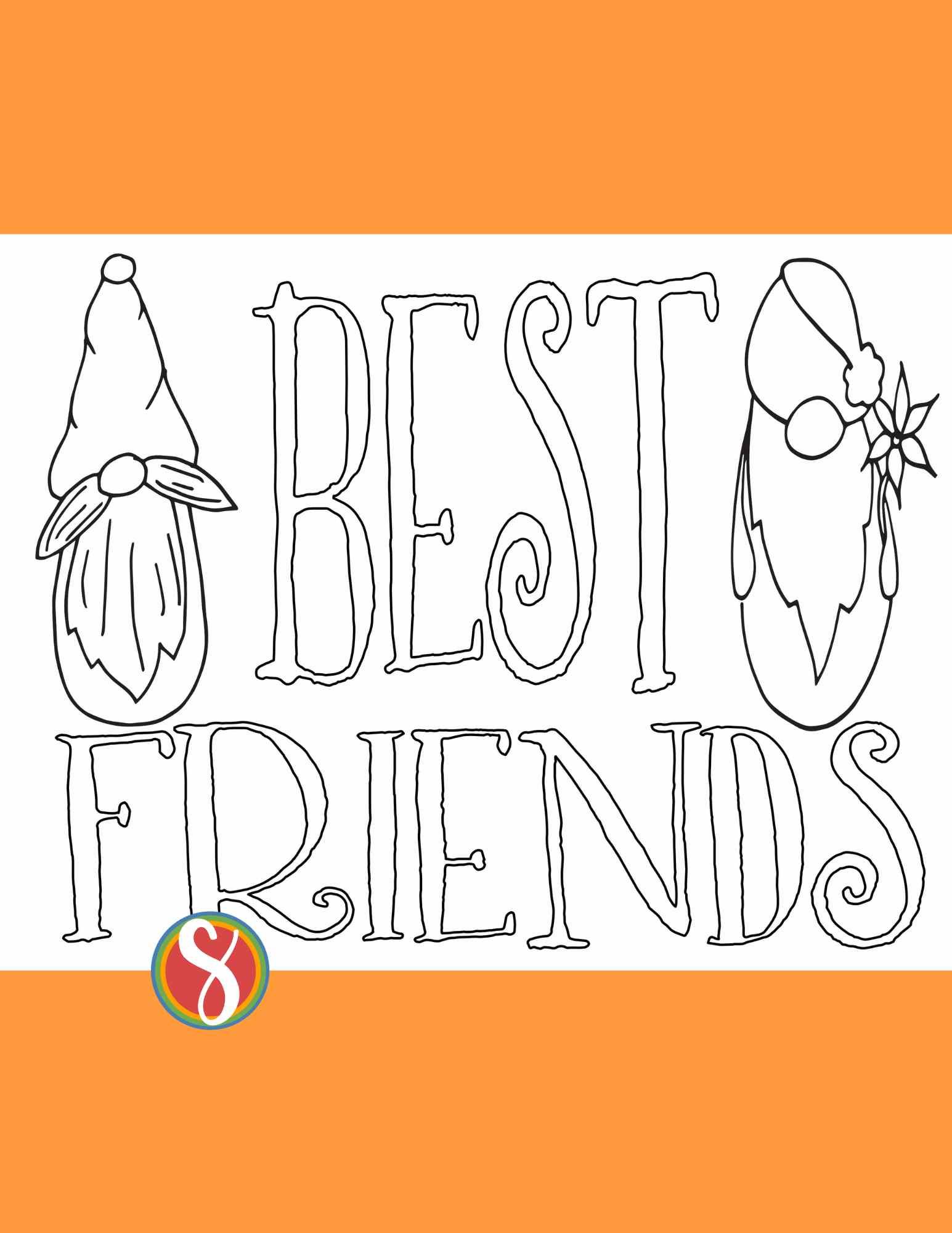 Free best friends coloring pages â stevie doodles