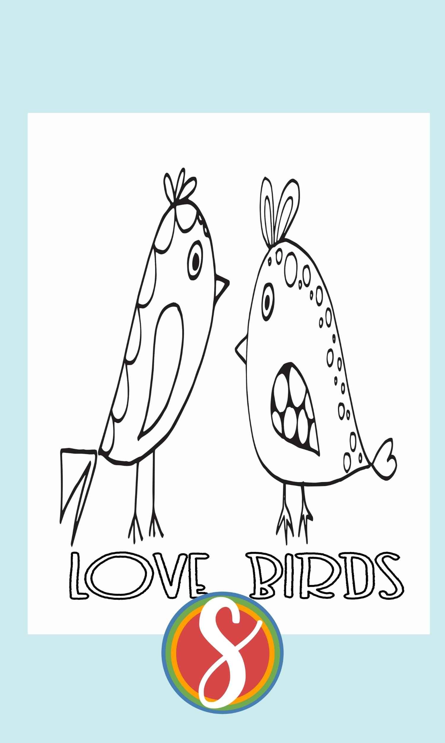 Free bird coloring pages â stevie doodles