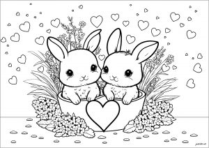 Heart and two birds