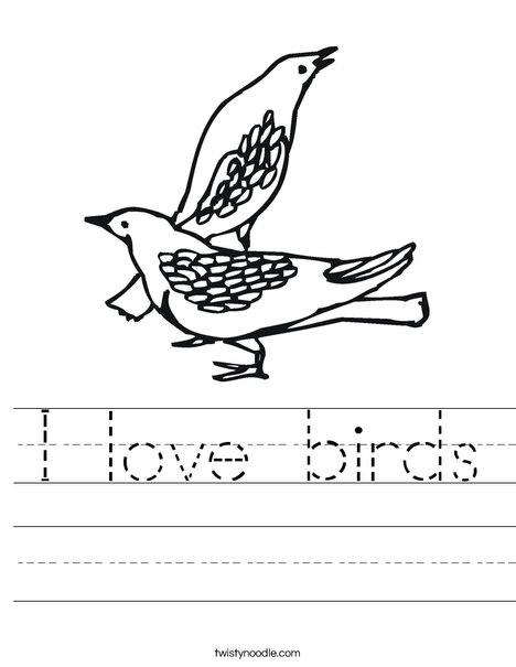 I love birds worksheet