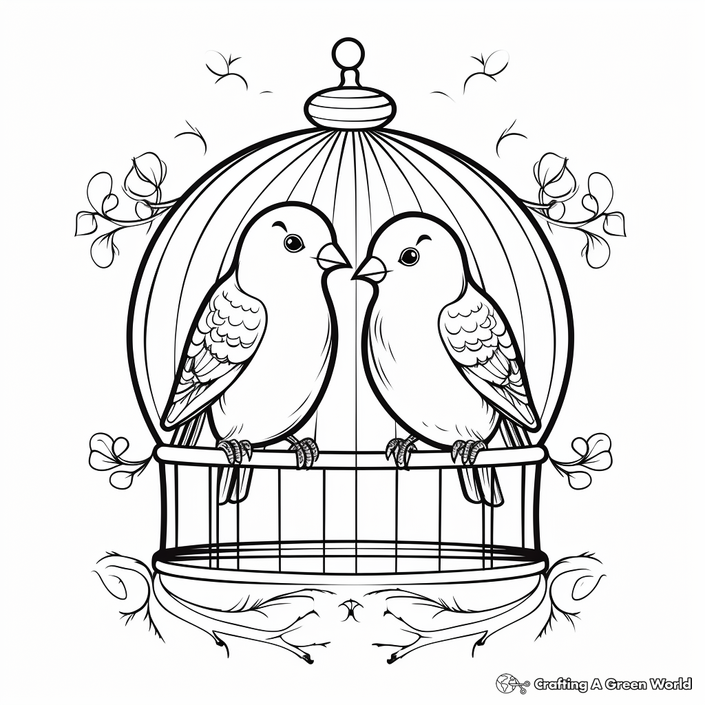 Bird cage coloring pages