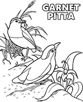 Two birds printable coloring page for children