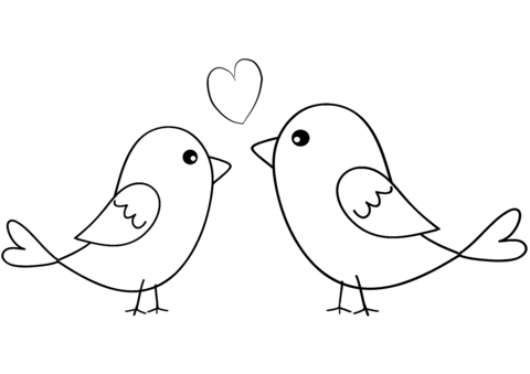 Two birds in love coloring page free printable coloring pages