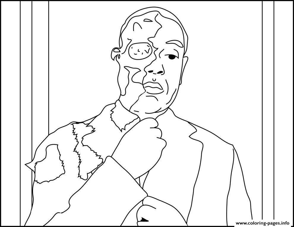 Two face gus breaking bad coloring page printable
