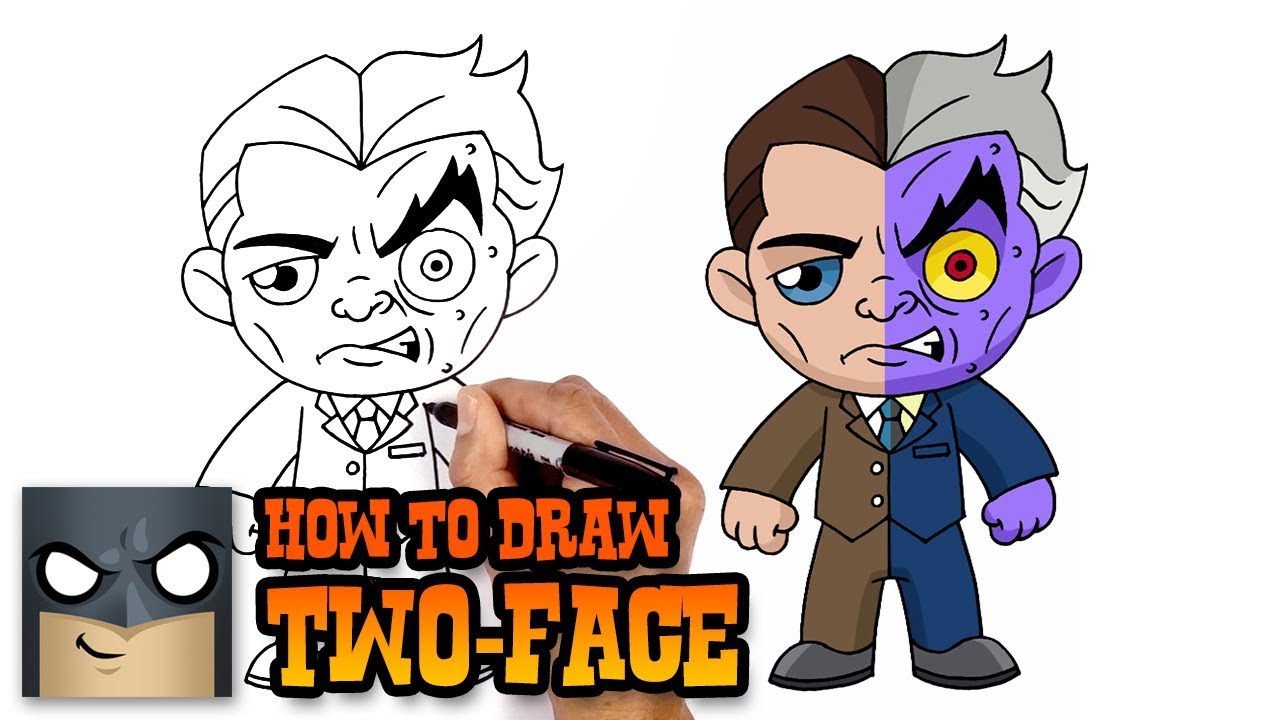 How to draw two face art tutorial