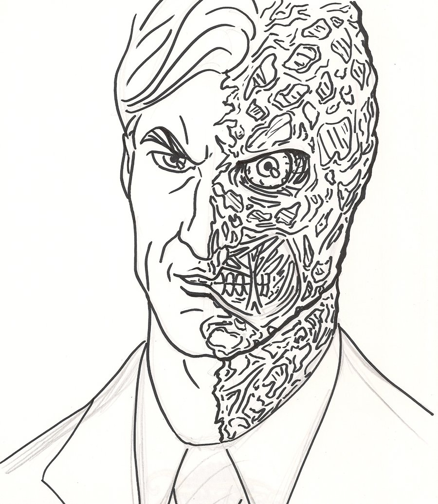 Two face coloring pages