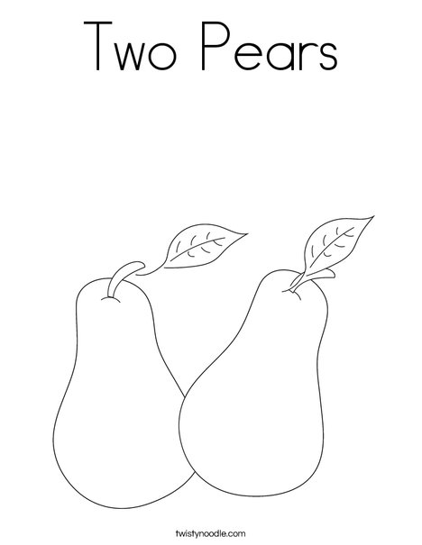 Two pears coloring page