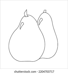 This cute beautiful pear line art stockvektor royaltyfri