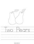 Two pears coloring page