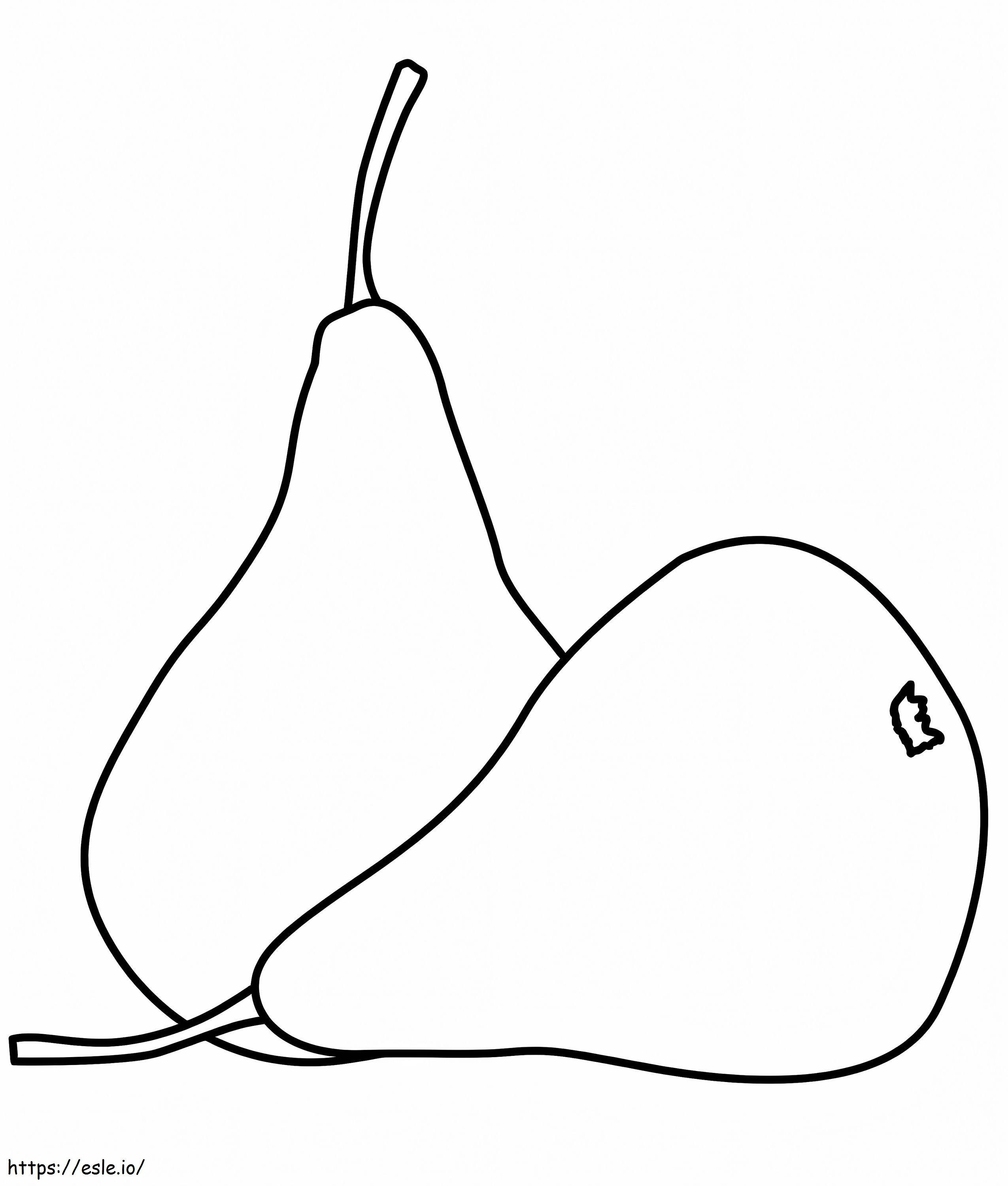 Two pears coloring page