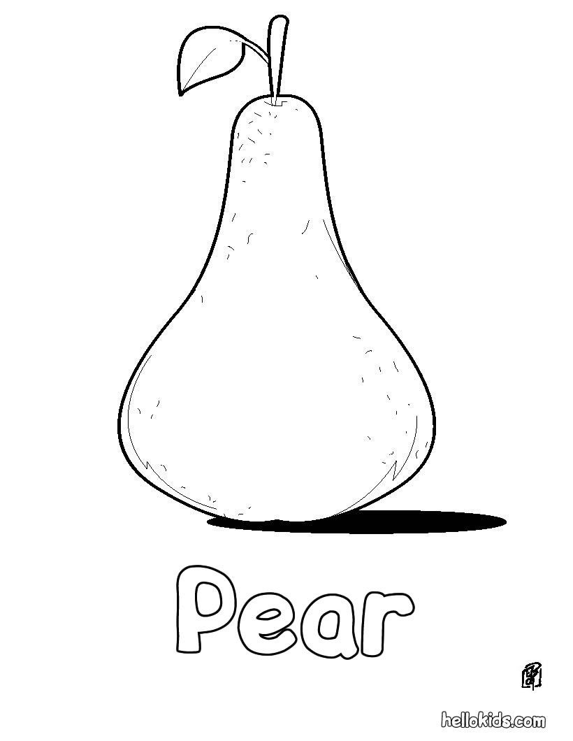If you like the pear coloring page you will find so much more coloring sheets for ee uit coloring pages coloring pages vegetable coloring pages