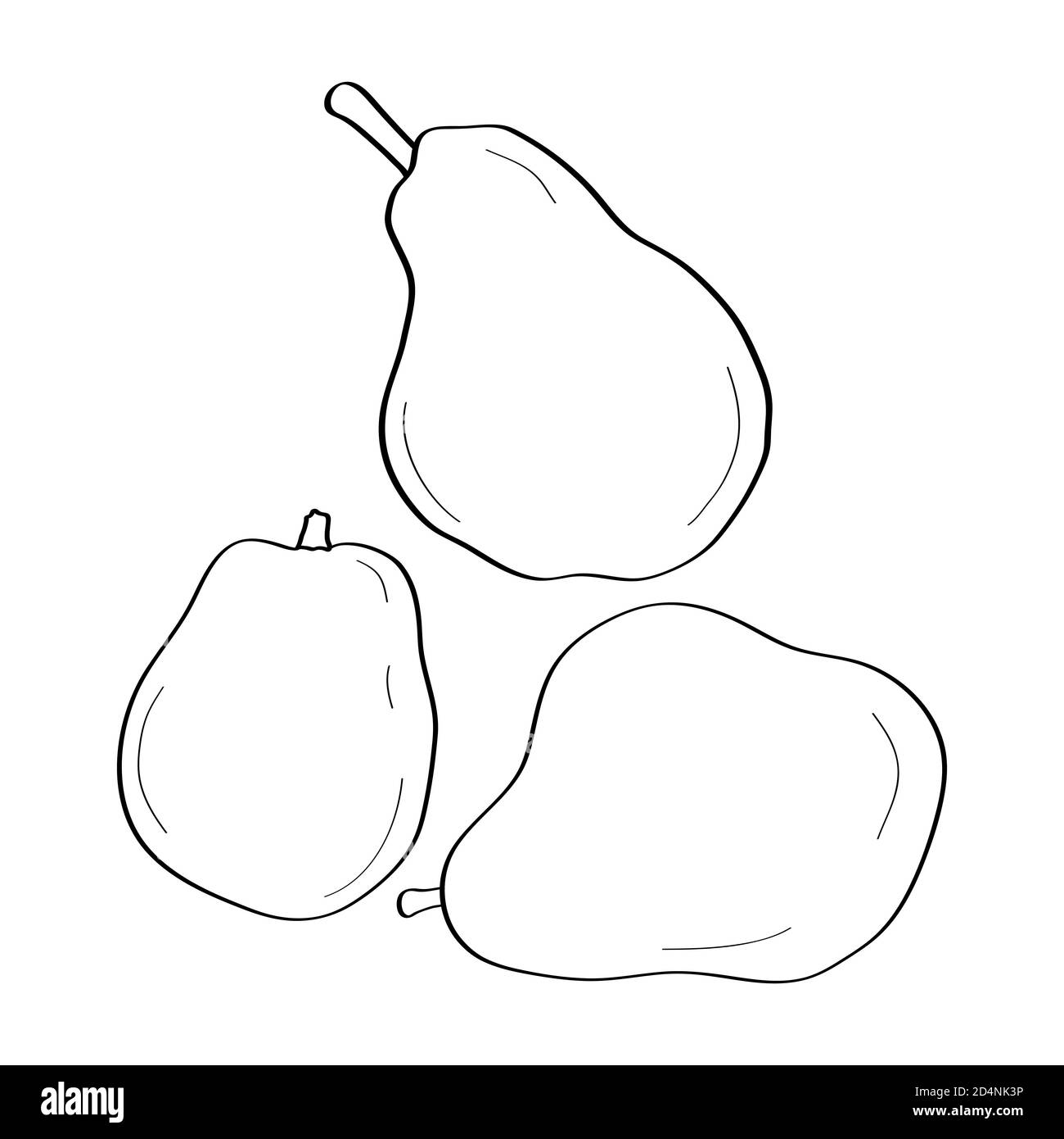 Cartoon pear black and white stock photos images