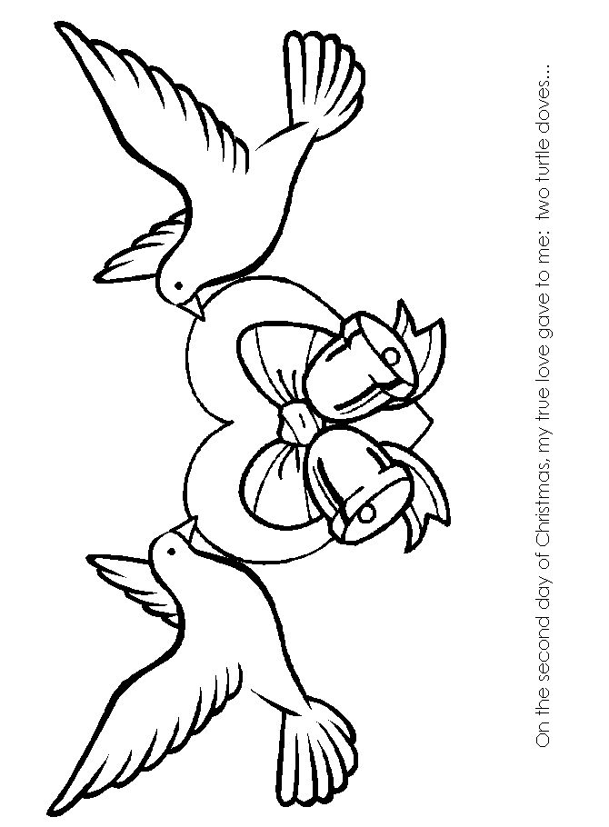 On the second day of christmas my true love sent to me two turtle doves and a partridge in a pear tâ twelve days of christmas mandala art coloring pages