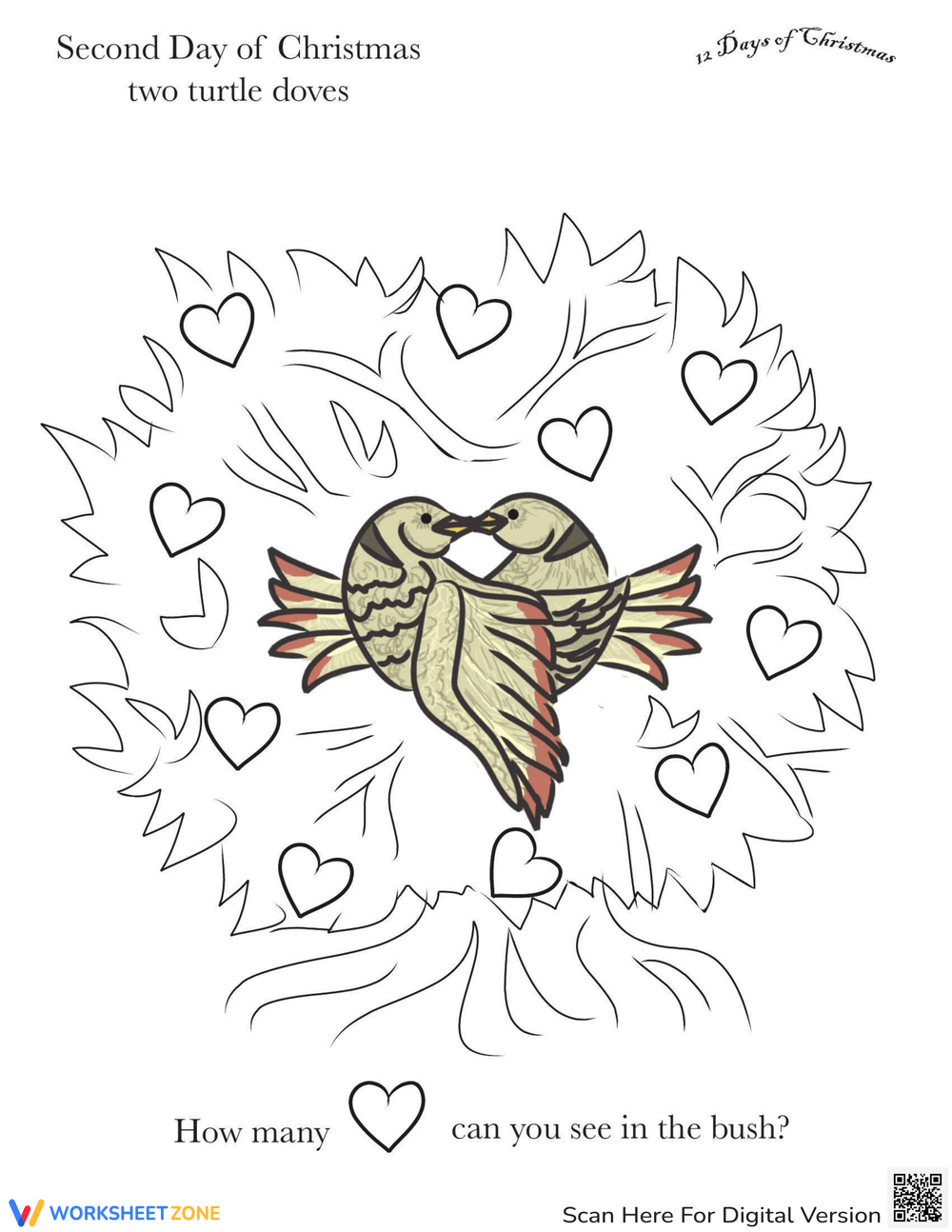 Two turtle doves worksheet