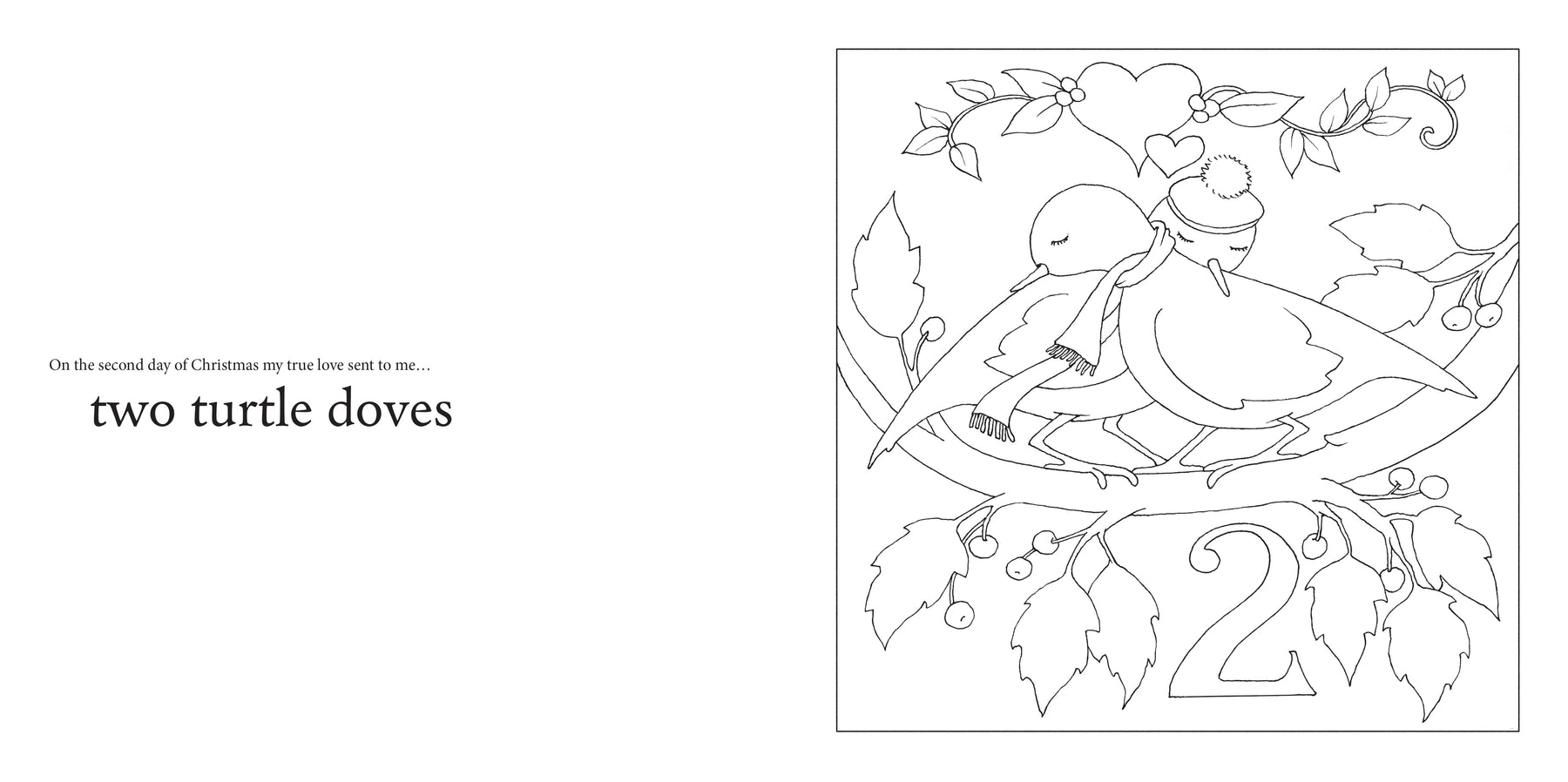 Twelve days of christmas coloring book