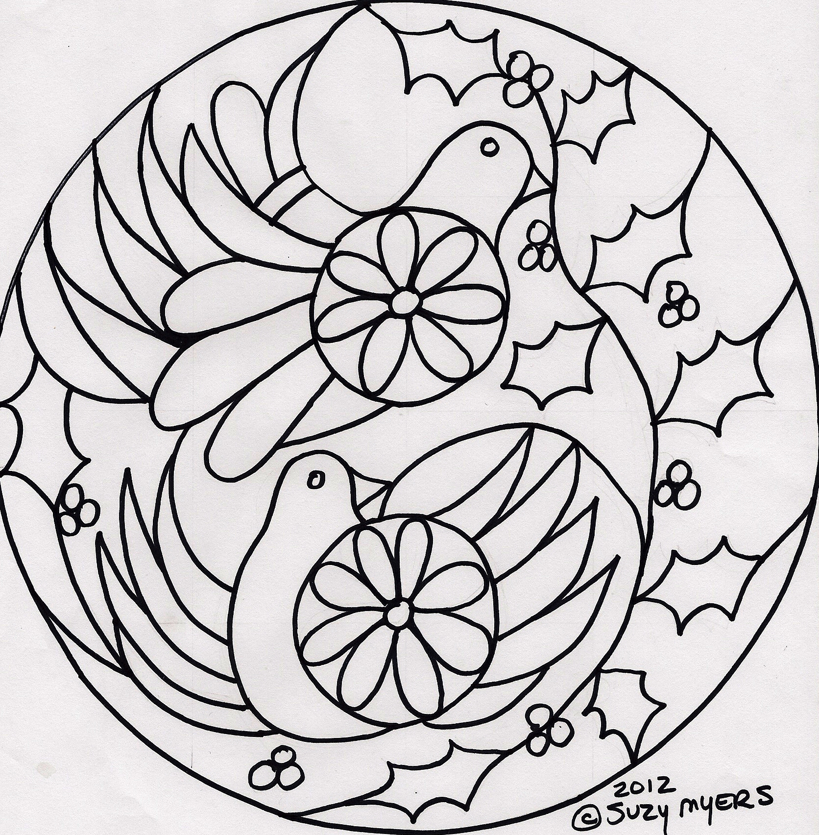 Two turtle doves pattern