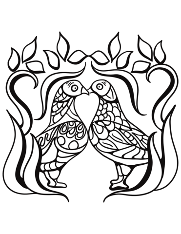 Dove couple coloring page free printable coloring pages