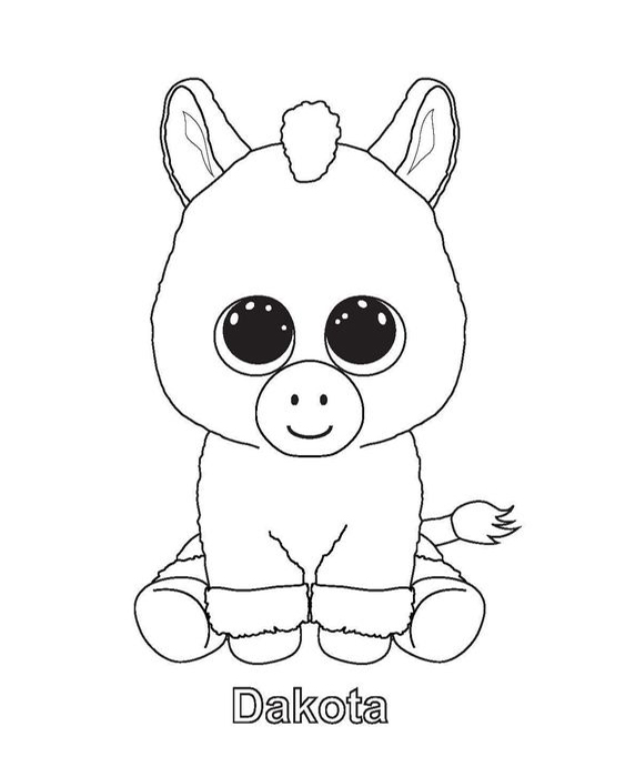 Free easy to print beanie boo coloring pages