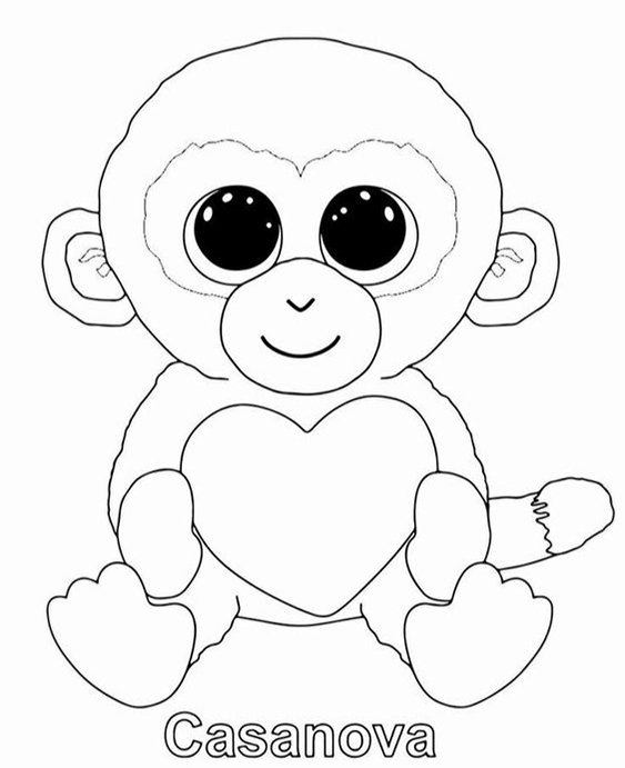 Free easy to print beanie boo coloring pages