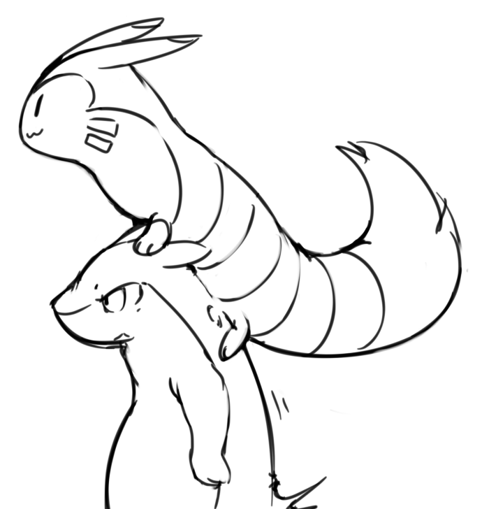 Furret riding typhlosion â
