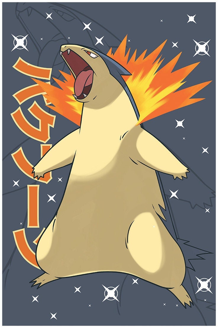 Typhlosion poster perfect for a gift present holiday birthday japanese anime