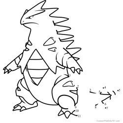 Pokemon tyranitar connect the dots printable worksheets