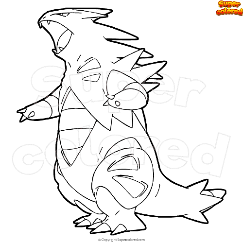 Coloring page pokemon tyranitar