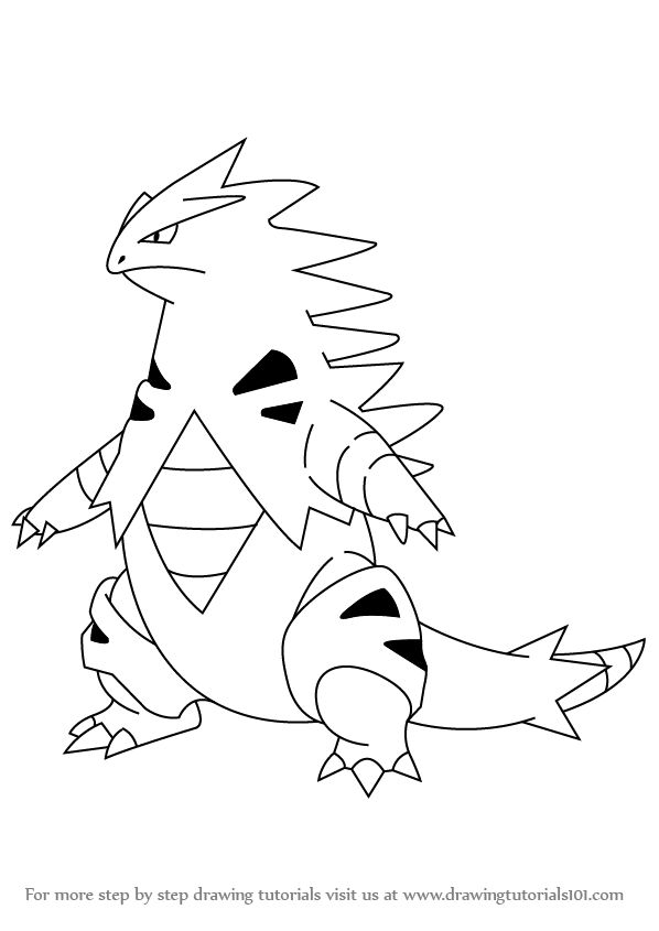 Learn how to draw tyranitar from pokemon pokemon step by step drawing tutorials coloriage pokemon croquis pokemon dessin pokemon