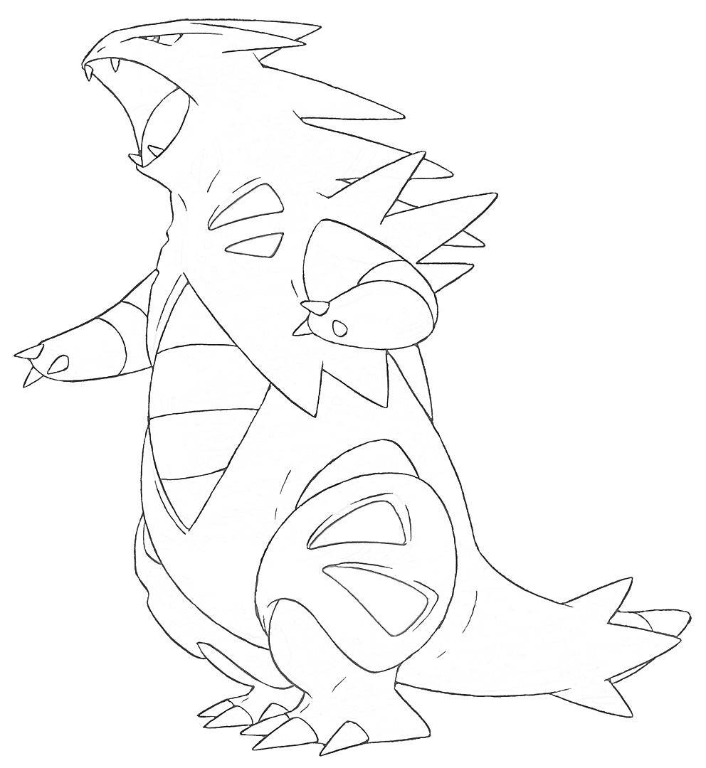 Tyranitar lineart by kenplx on