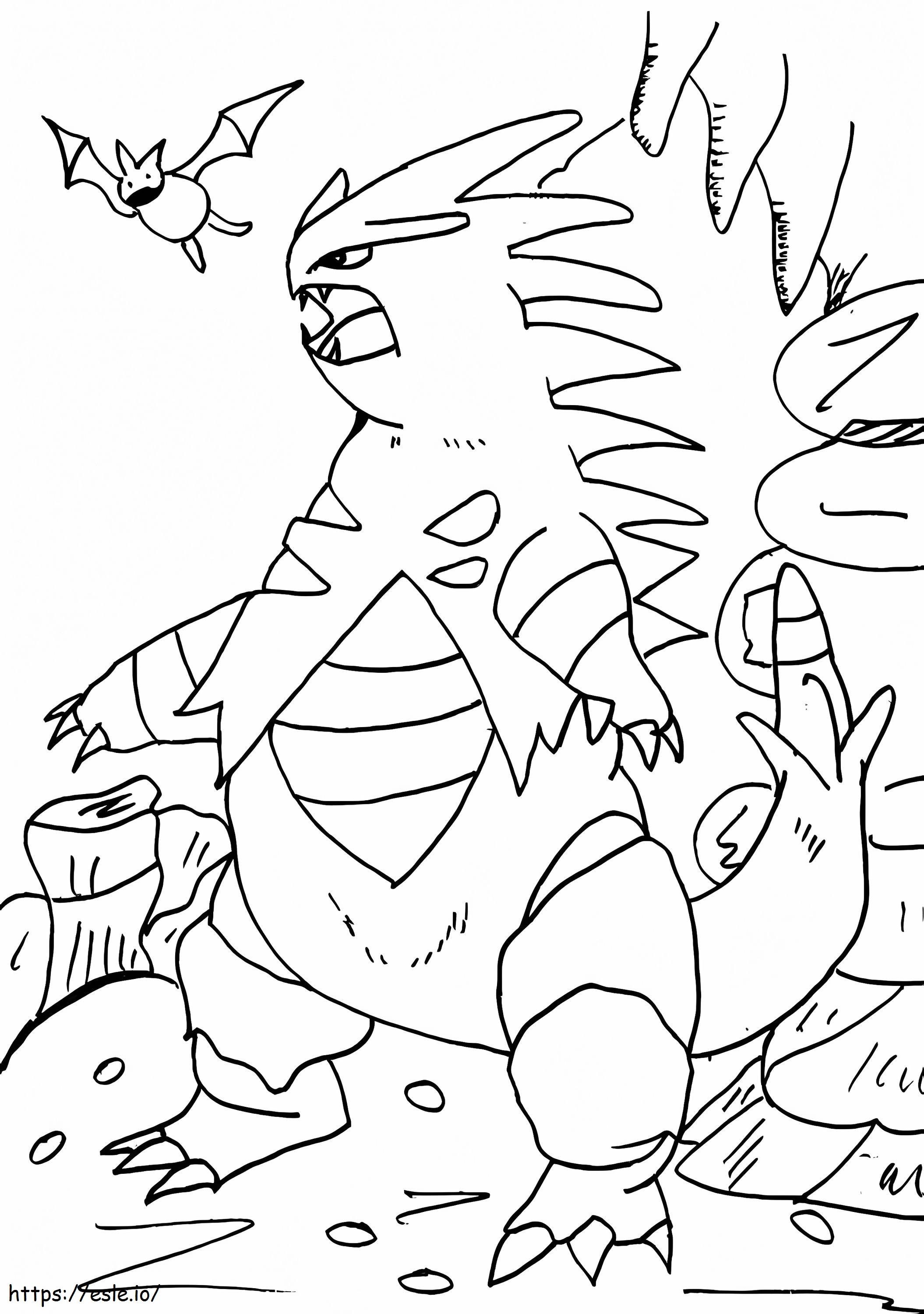 Printable tyranitar coloring page
