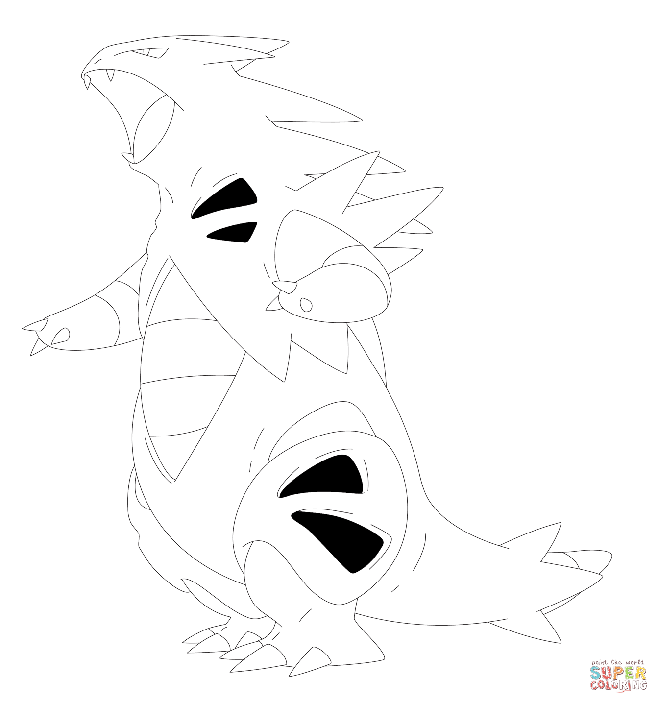 Tyranitar coloring page free printable coloring pages