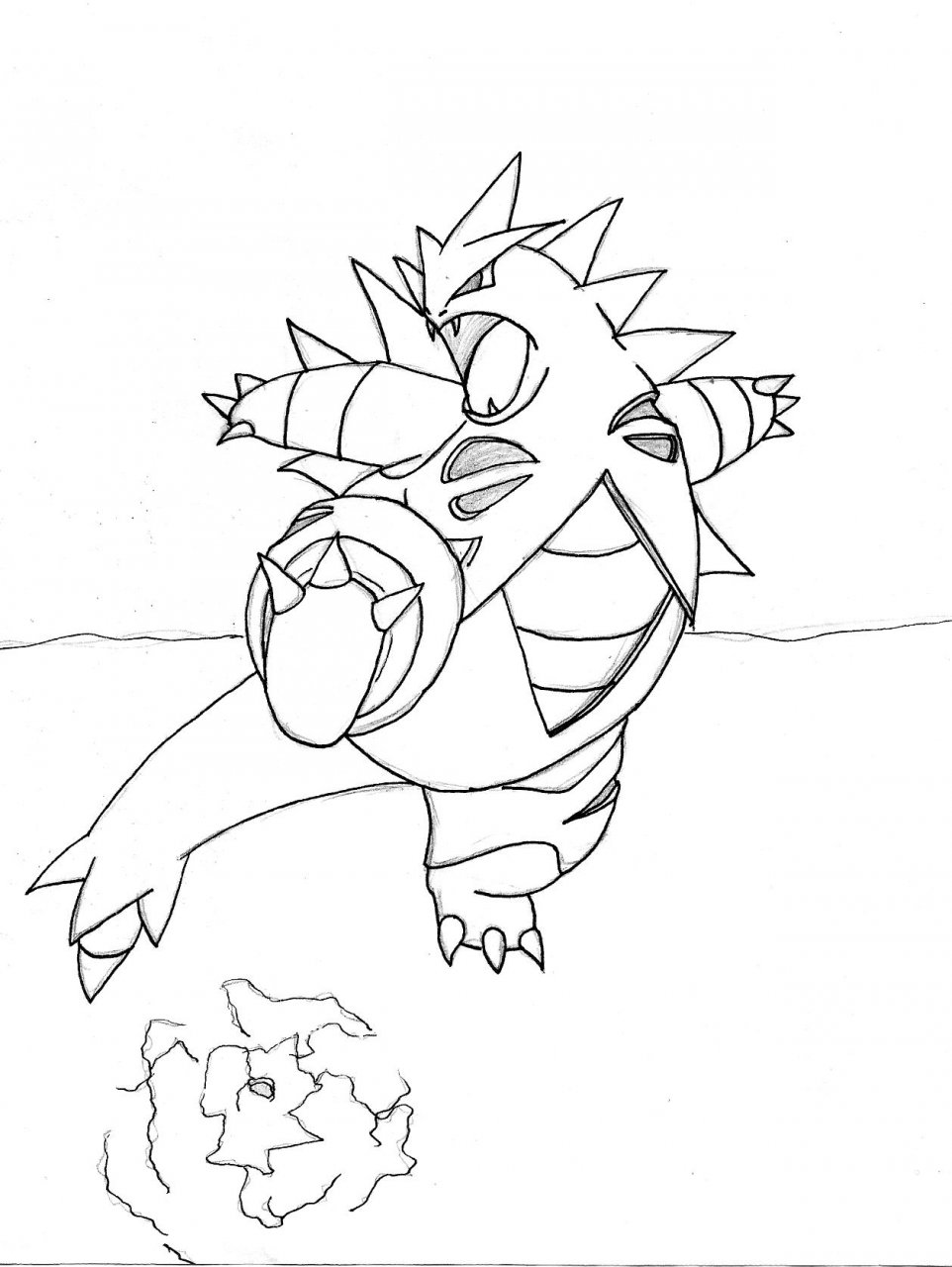Tyranitar uncolored by aneathwen