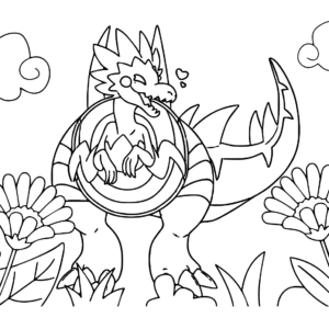 Dracozolt coloring pages printable for free download
