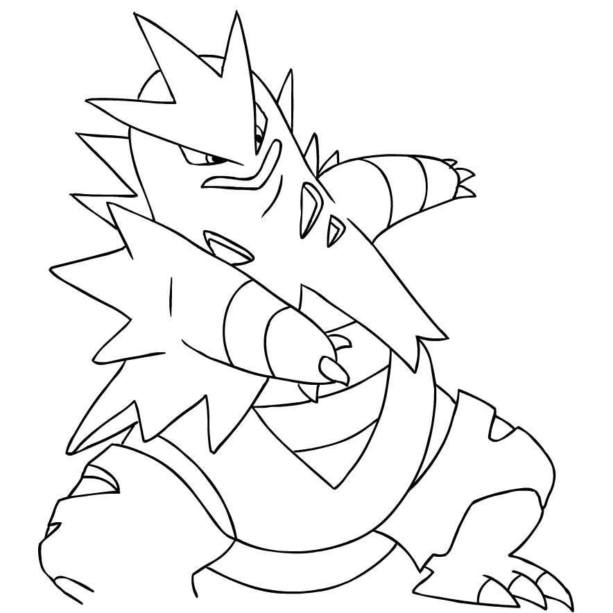 Tyranitar from the second generation of the pokãmon coloring page