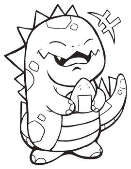 Cute dinosaurs coloring pages by solomon to teach children tpt