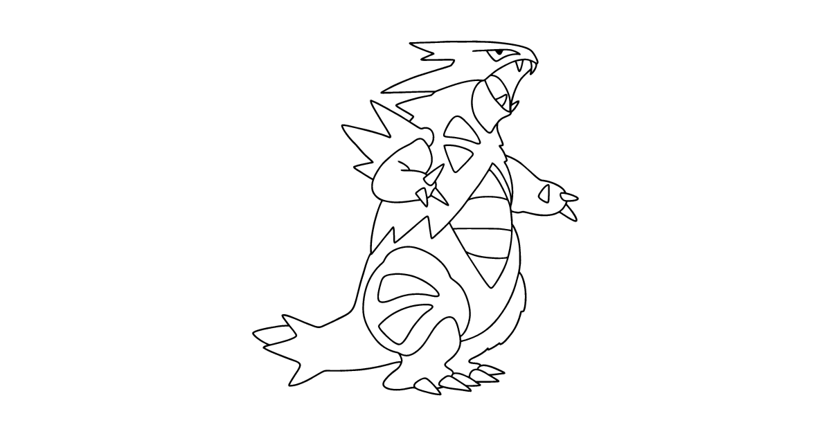 Colouring page pokãmon x and y tyranitar â online and print for free