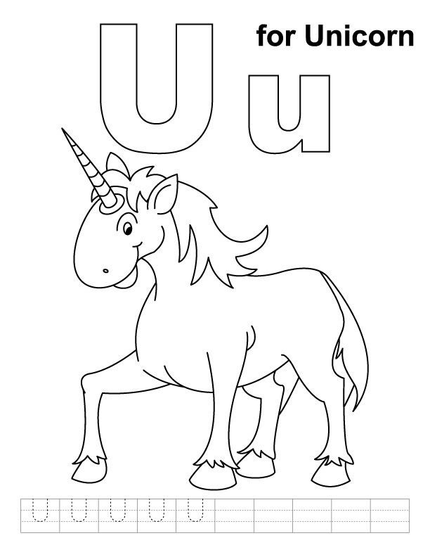 U for unicorn coloring page with handwriting practice unicorn coloring pages alphabet coloring pages coloring pages