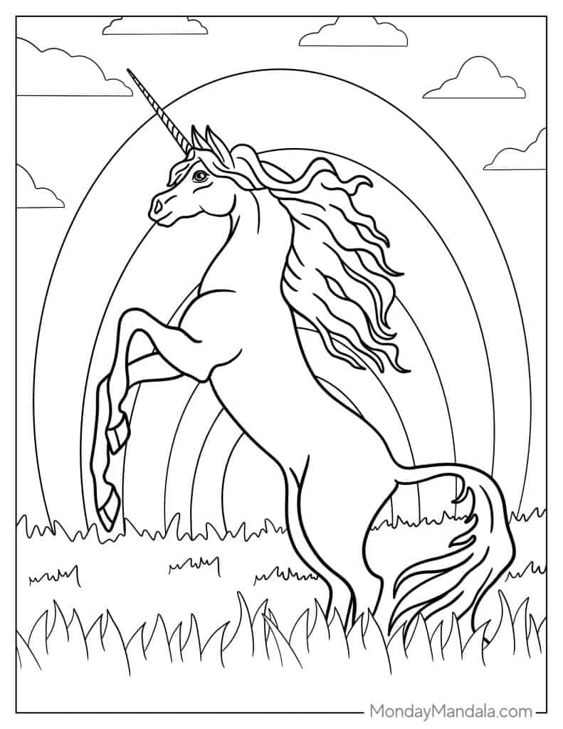 Unicorn coloring pages free pdf printables