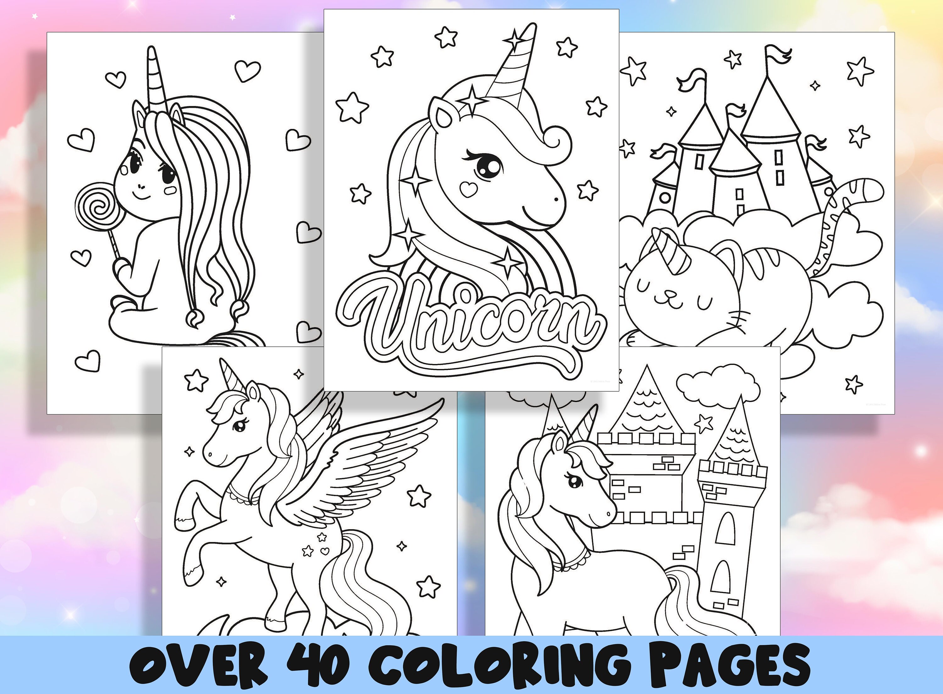 Unicorn coloring book new printable cute unicorn coloring pages for kids select coloring pages of the unicorn winged unicorn rainbow