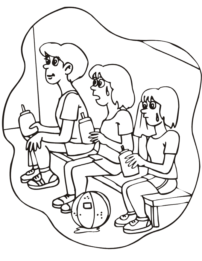 Basketball coloring picture girls basketball game
