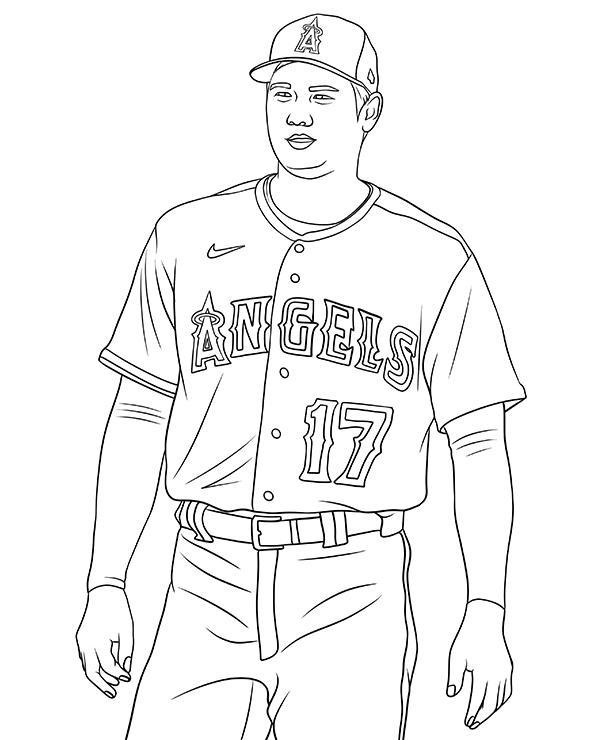 Shohei ohtani coloring page by topcoloringpages on