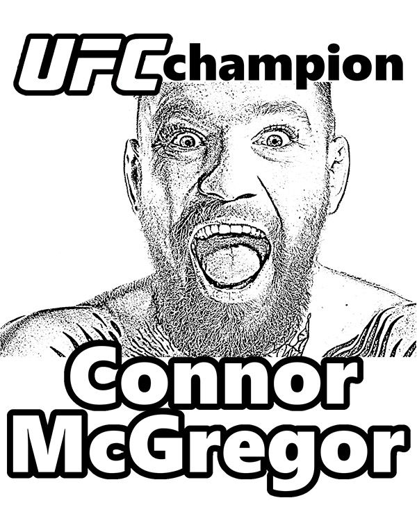 Coloring page of conor mcgregor in ufc