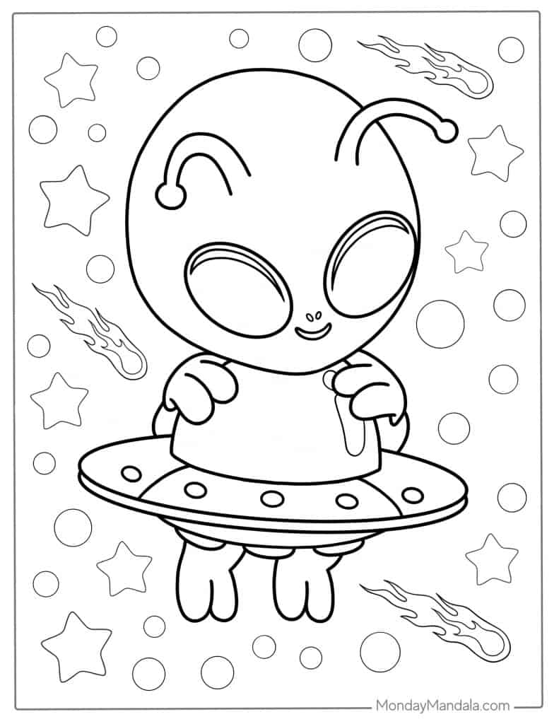 Alien coloring pages free pdf printables