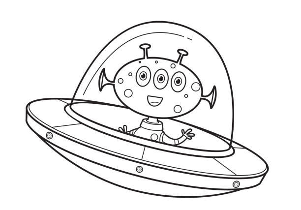 Coloring book alien stock illustrations royalty