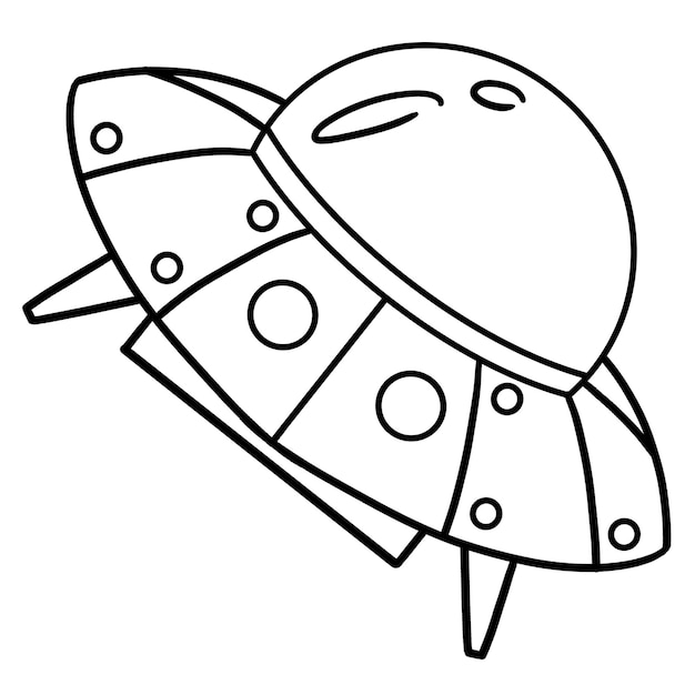 Premium vector ufo spaceship isolated coloring page for kids